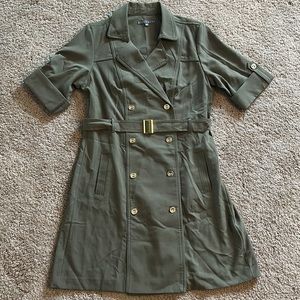 Army green dress by Sharagano